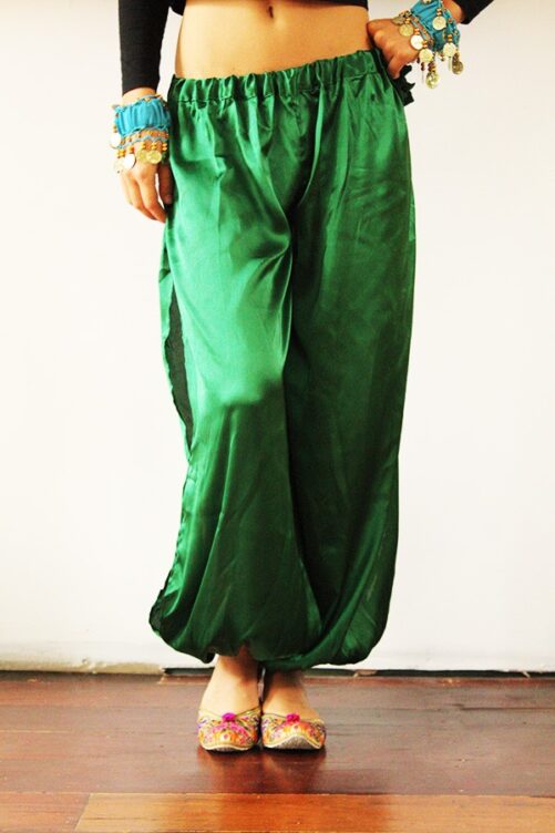 Satin Harem Pants Green